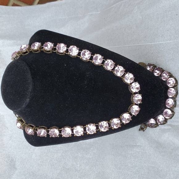 Vintage Sherry Renae Shiny Plunder 24 large pink rhinestones necklace & bracelet - Picture 3 of 15